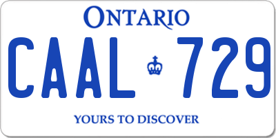 ON license plate CAAL729