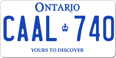 ON license plate CAAL740