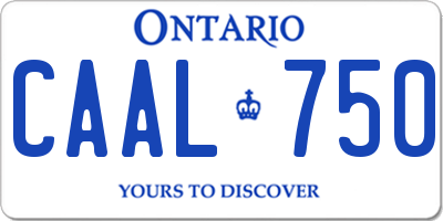 ON license plate CAAL750