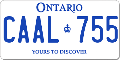 ON license plate CAAL755