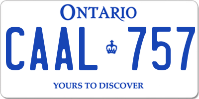 ON license plate CAAL757