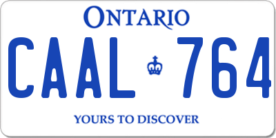 ON license plate CAAL764