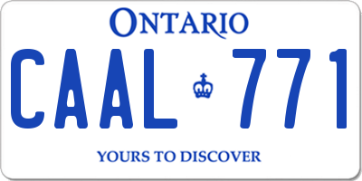 ON license plate CAAL771