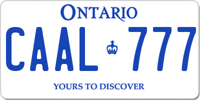 ON license plate CAAL777