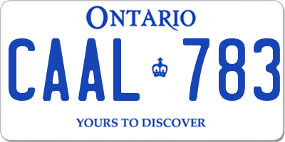 ON license plate CAAL783