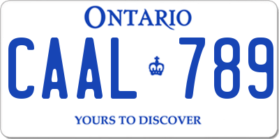 ON license plate CAAL789