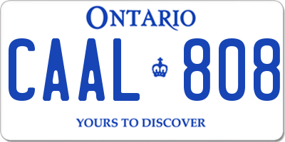 ON license plate CAAL808