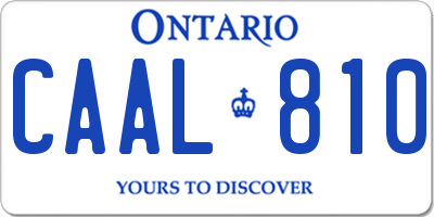 ON license plate CAAL810