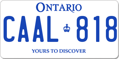 ON license plate CAAL818