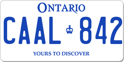 ON license plate CAAL842