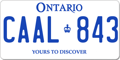 ON license plate CAAL843