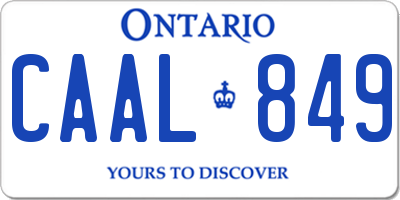 ON license plate CAAL849