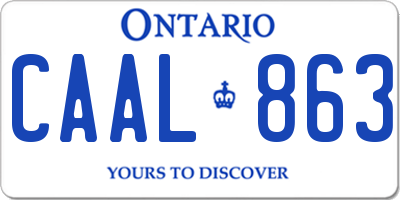 ON license plate CAAL863