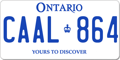 ON license plate CAAL864