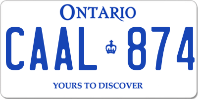 ON license plate CAAL874