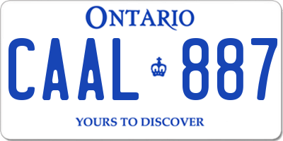 ON license plate CAAL887