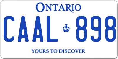 ON license plate CAAL898