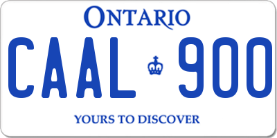 ON license plate CAAL900