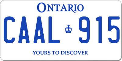 ON license plate CAAL915