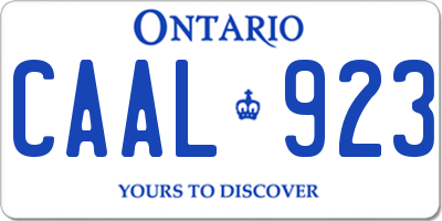 ON license plate CAAL923