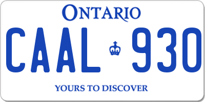 ON license plate CAAL930