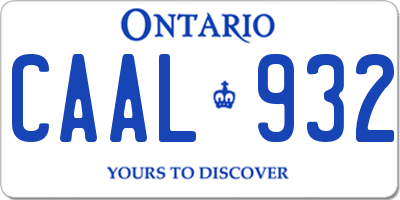 ON license plate CAAL932