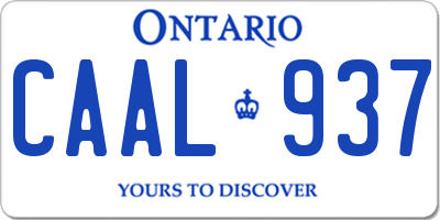 ON license plate CAAL937