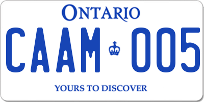 ON license plate CAAM005