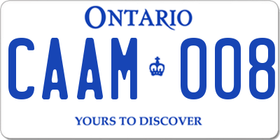 ON license plate CAAM008