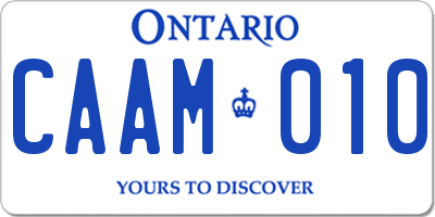 ON license plate CAAM010