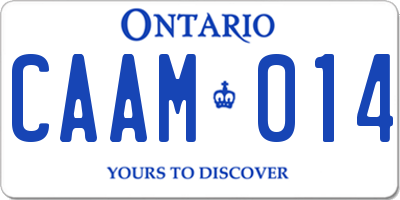 ON license plate CAAM014