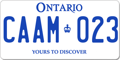 ON license plate CAAM023