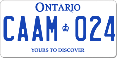 ON license plate CAAM024