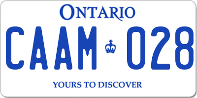 ON license plate CAAM028