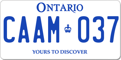 ON license plate CAAM037