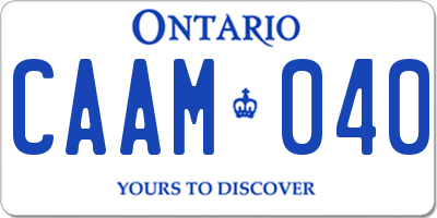 ON license plate CAAM040