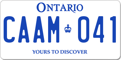 ON license plate CAAM041