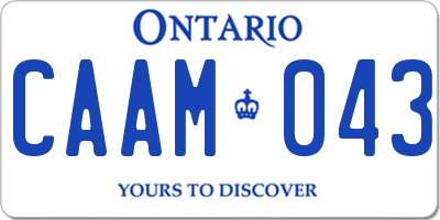 ON license plate CAAM043