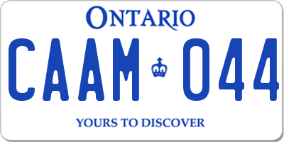 ON license plate CAAM044