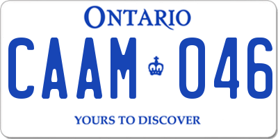 ON license plate CAAM046