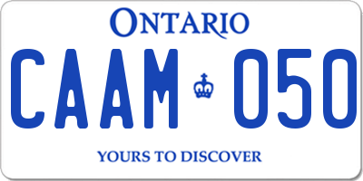 ON license plate CAAM050