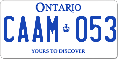 ON license plate CAAM053