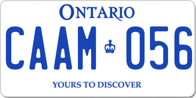 ON license plate CAAM056