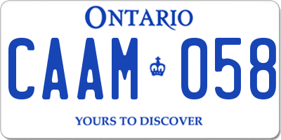 ON license plate CAAM058