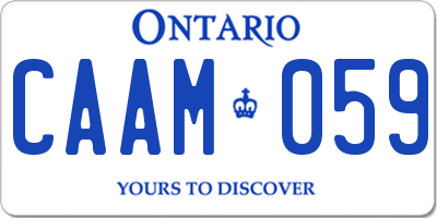 ON license plate CAAM059