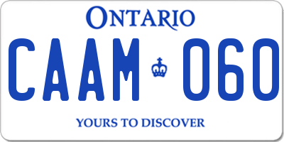 ON license plate CAAM060