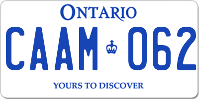 ON license plate CAAM062