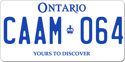 ON license plate CAAM064