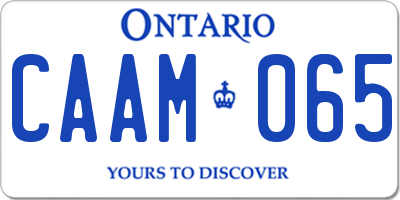 ON license plate CAAM065