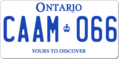 ON license plate CAAM066